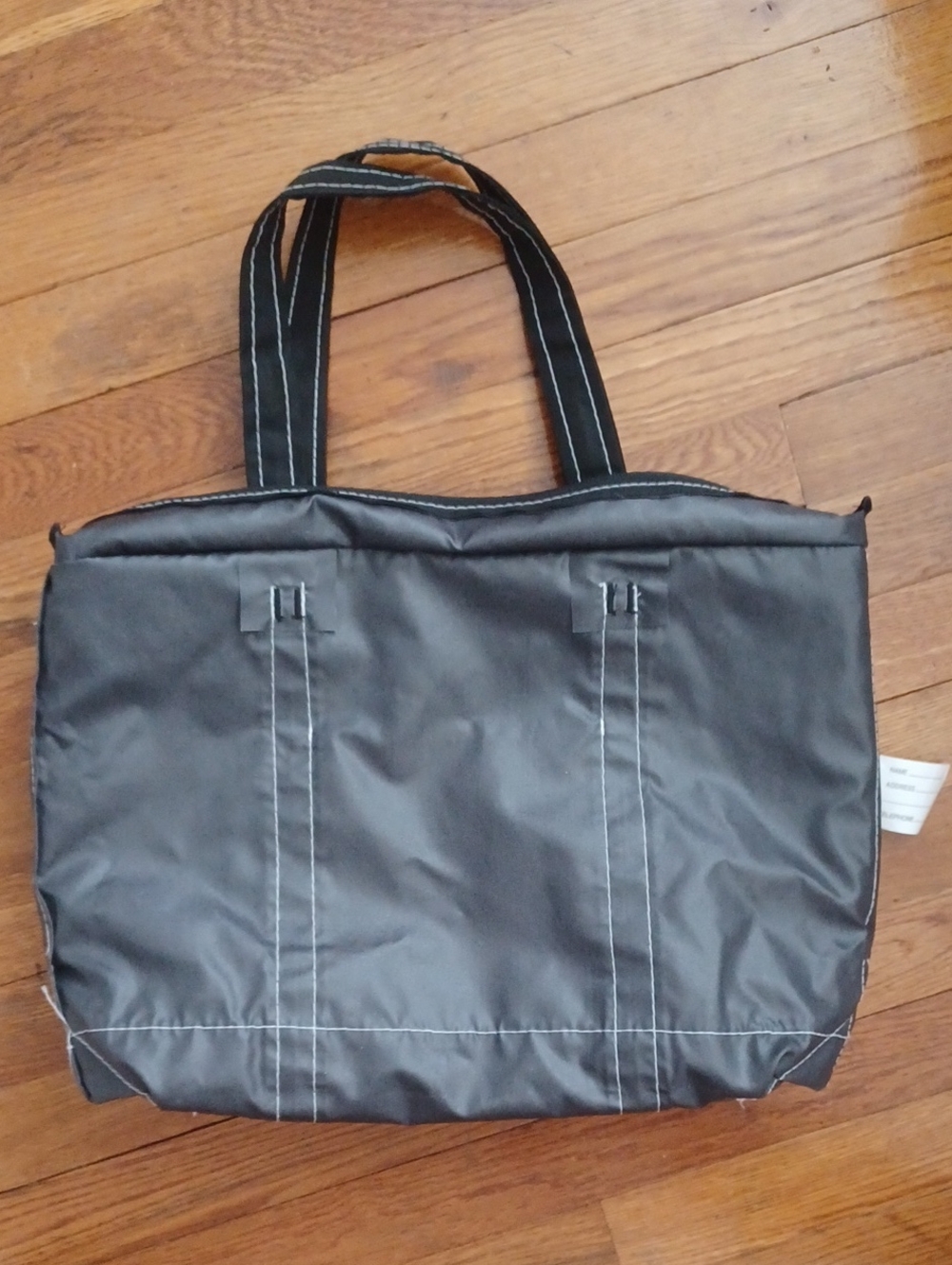 L.L. Bean Tote Bag Lightweight Boat Tote Black And Gray Medium Tote Bag W/ Zip - Picture 15 of 16